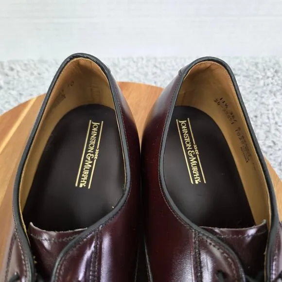 Johnston &amp; Murphy Melton Brown Leather Cap Toe Oxford Dress Shoes Mens 11.5 3E