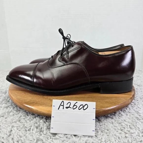 Johnston &amp; Murphy Melton Brown Leather Cap Toe Oxford Dress Shoes Mens 11.5 3E