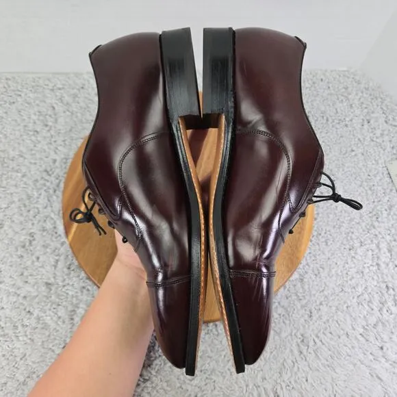 Johnston &amp; Murphy Melton Brown Leather Cap Toe Oxford Dress Shoes Mens 11.5 3E