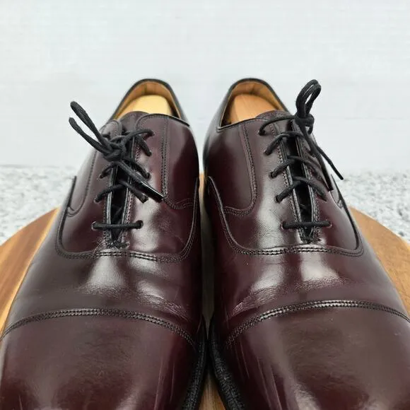 Johnston &amp; Murphy Melton Brown Leather Cap Toe Oxford Dress Shoes Mens 11.5 3E