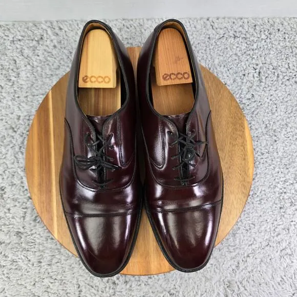 Johnston &amp; Murphy Melton Brown Leather Cap Toe Oxford Dress Shoes Mens 11.5 3E