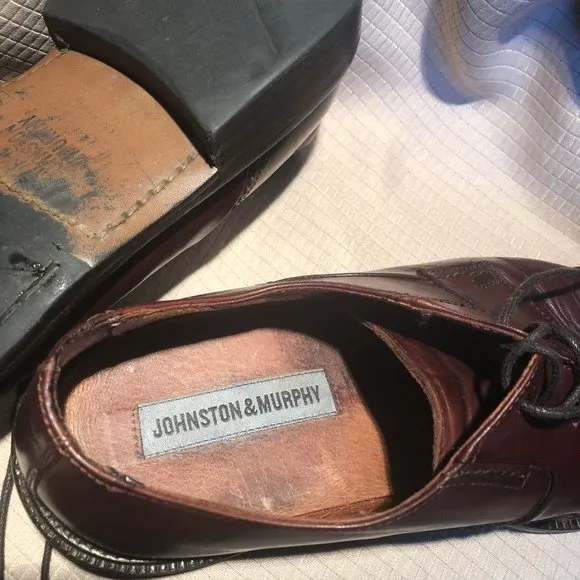 Johnston &amp; Murphy men dress brown Leather, 8.5