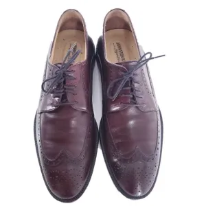Johnston &amp; Murphy Men Oxford Dress Shoes Brown Red Size 8 - made in Italy
