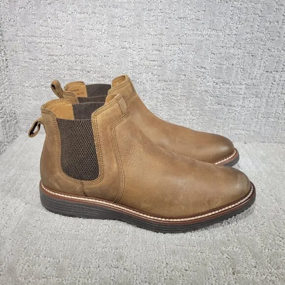 Johnston &amp; Murphy Men's Size US 11.5M Brown Oiled Full Grain Upton Chelsea Boots
