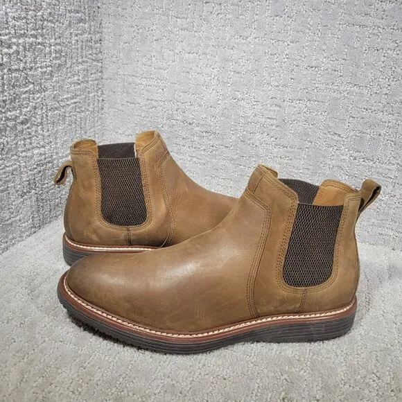 Johnston &amp; Murphy Men's Size US 11.5M Brown Oiled Full Grain Upton Chelsea Boots