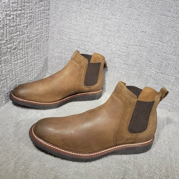 Johnston &amp; Murphy Men's Size US 11.5M Brown Oiled Full Grain Upton Chelsea Boots