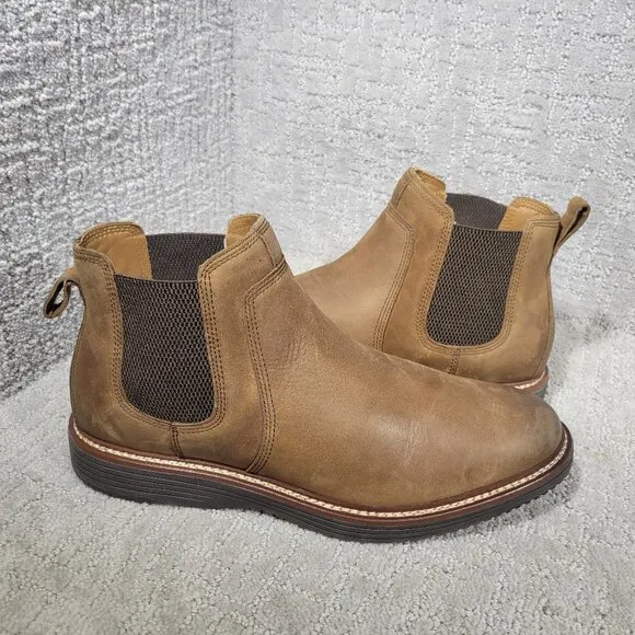 Johnston &amp; Murphy Men's Size US 11.5M Brown Oiled Full Grain Upton Chelsea Boots