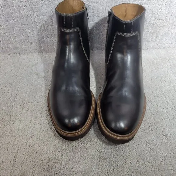 Johnston &amp; Murphy Men's Size US 12 M Black Full Grain Barrett Zip Chelsea Boots