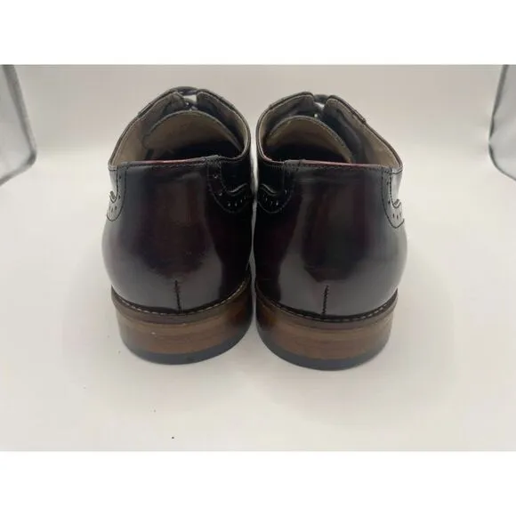 JOHNSTON‎ &amp; MURPHY Men's Wingtip Oxford Dress Shoes Size 8M Burgundy MSRP $155