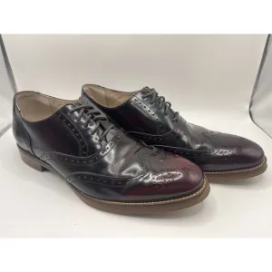 JOHNSTON‎ &amp; MURPHY Men's Wingtip Oxford Dress Shoes Size 8M Burgundy MSRP $155