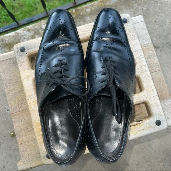 Johnston &amp; Murphy Reece Wingtip 24-2717 Made In Italy Dress Shoes Men’s Size 10M