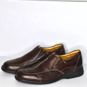 Johnston &amp; Murphy Schuler Brown Leather Slip On Loafers Men's Shoes Size 10.5