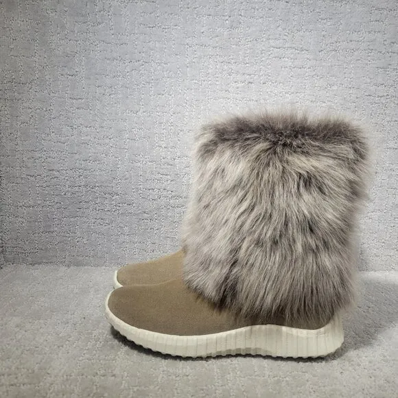 Johnston Murphy XC4 Women's Size US 8M Brown Waterproof Suede Slip On Fur Boots