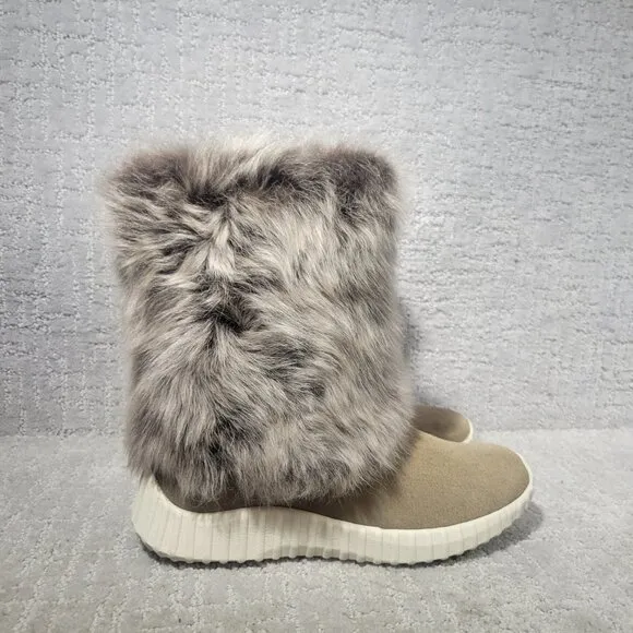 Johnston Murphy XC4 Women's Size US 8M Brown Waterproof Suede Slip On Fur Boots