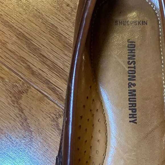 Johnston And Murphy Men's Brown Leather Hayes Tassel Dress Loafer Shoes Size 9.5