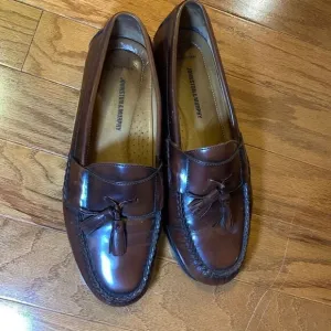 Johnston And Murphy Men's Brown Leather Hayes Tassel Dress Loafer Shoes Size 9.5