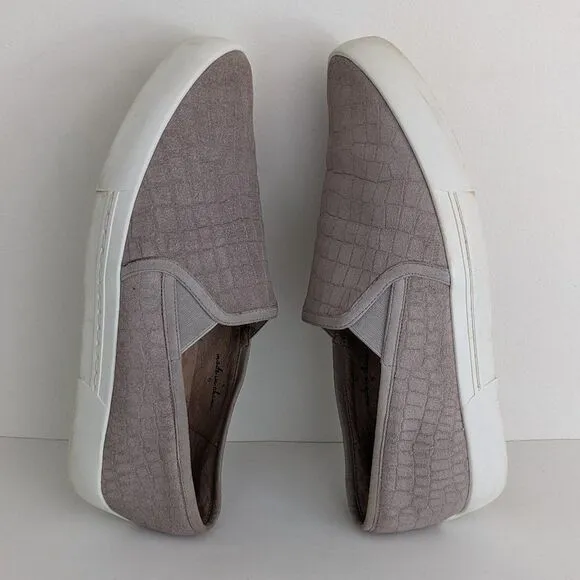 Joie Huxley Taupe Suede Animal Print Slip-On Sneakers 39