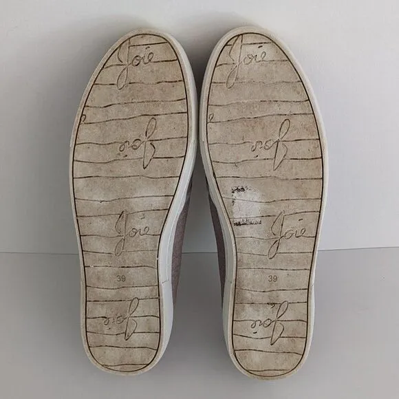 Joie Huxley Taupe Suede Animal Print Slip-On Sneakers 39