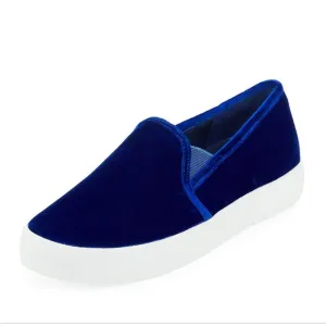 JOIE Huxley Velvet Slip-On Sneakers in Blue 5.5