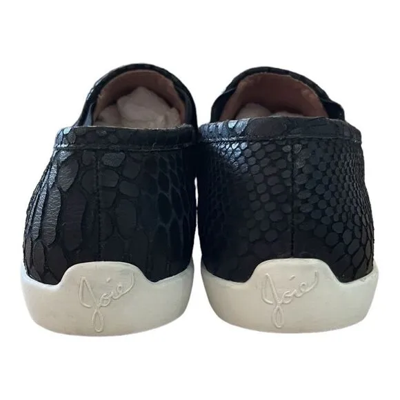 JOIE Women's Kidmore Embossed Leather Slip-On Sneakers Black Size 5 NWOT
