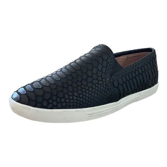 JOIE Women's Kidmore Embossed Leather Slip-On Sneakers Black Size 5 NWOT