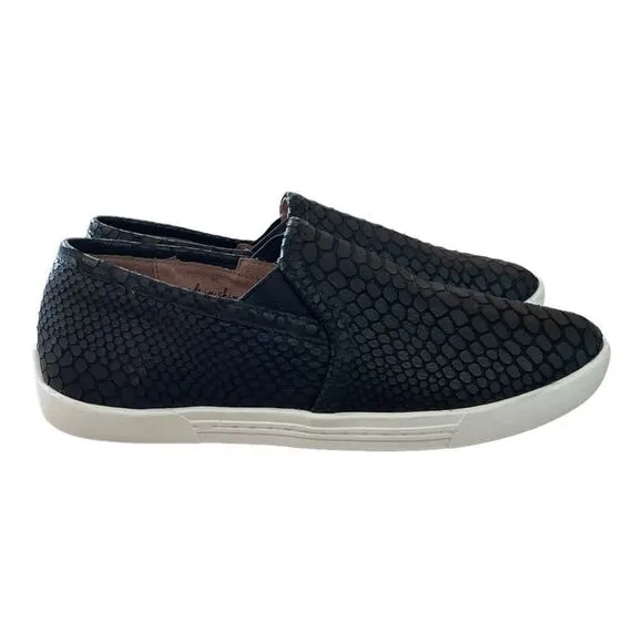 JOIE Women's Kidmore Embossed Leather Slip-On Sneakers Black Size 5 NWOT