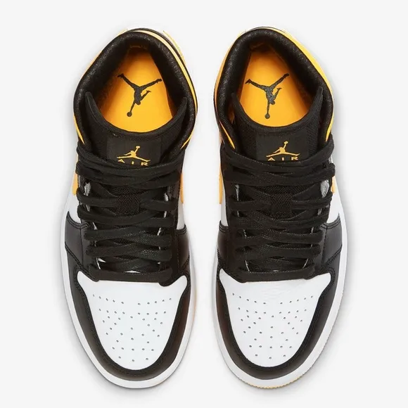 Jordan 1 Mid Laser Orange Black Sneakers Shoes