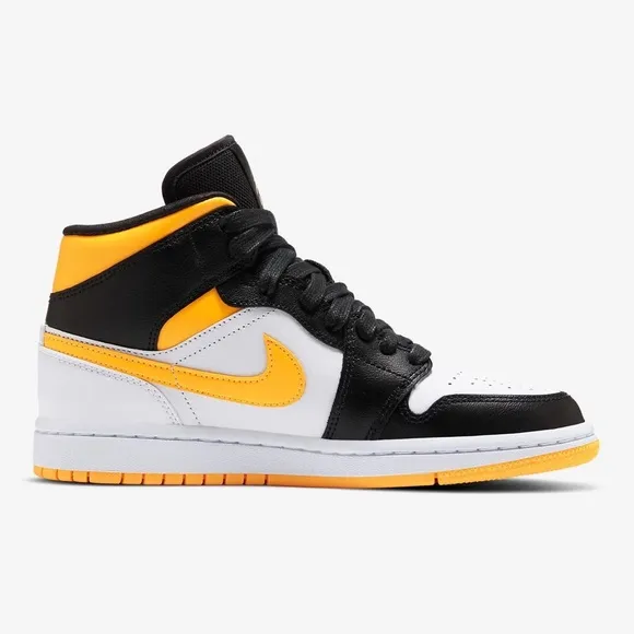 Jordan 1 Mid Laser Orange Black Sneakers Shoes