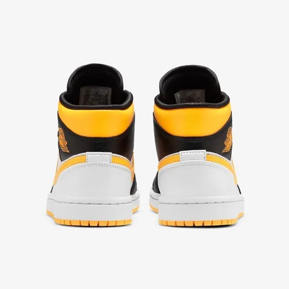 Jordan 1 Mid Laser Orange Black Sneakers Shoes
