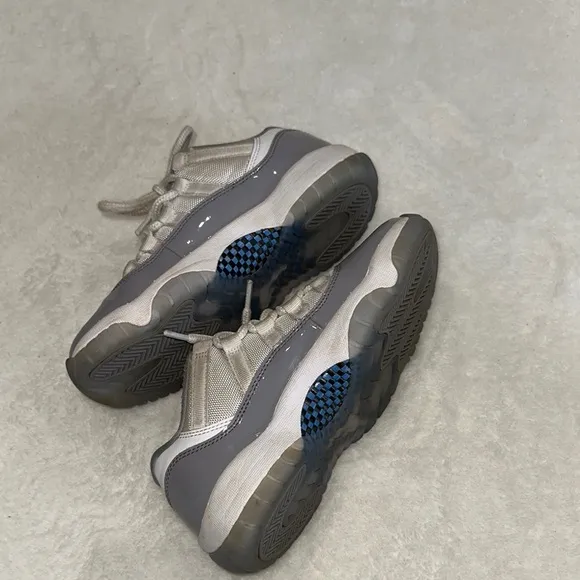 JORDAN 11 Retro Low Cement Gray and White Sneakers