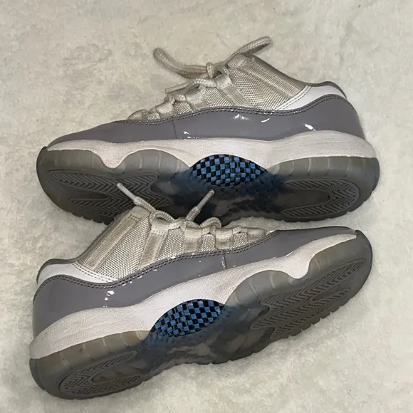 JORDAN 11 Retro Low Cement Gray and White Sneakers