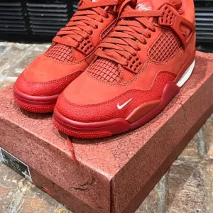 Jordan 4 Brick By Brick Size 8 Red Nike Sneakers