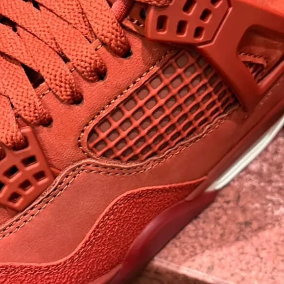 Jordan 4 Brick By Brick Size 8 Red Nike Sneakers