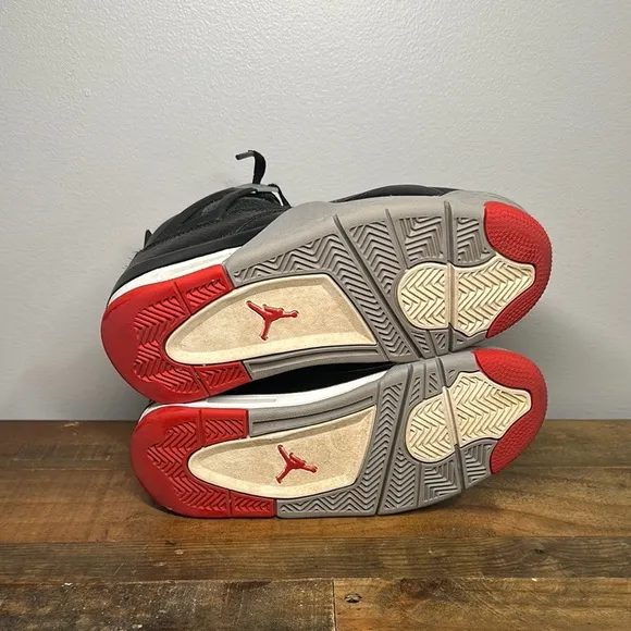 Jordan 4 Reimagined Bred Black and Red Sneakers 4Y