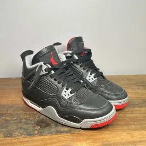 Jordan 4 Reimagined Bred Black and Red Sneakers 4Y