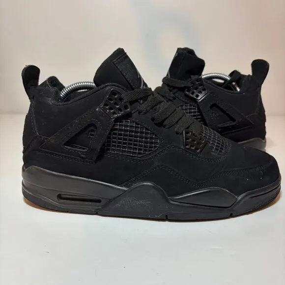 Jordan 4 Retro &quot;Black Cat&quot; Men's Size 8 Basketball Sneakers - Black Shoes