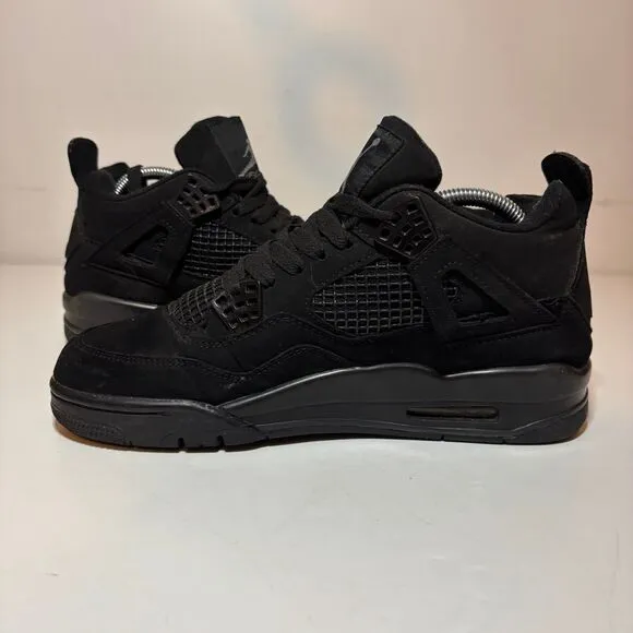 Jordan 4 Retro &quot;Black Cat&quot; Men's Size 8 Basketball Sneakers - Black Shoes