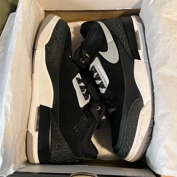 Jordan Black and Gray Sneakers with Iconic Design