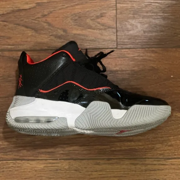 Jordan Black and Red Athletic Sneakers size 6Y