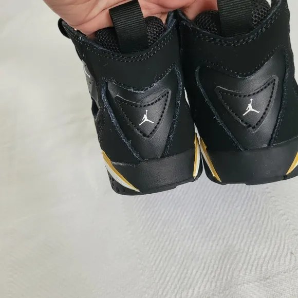 JORDAN Kid's Size 2Y Black and Gold Sneakers