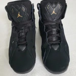JORDAN Kid's Size 2Y Black and Gold Sneakers