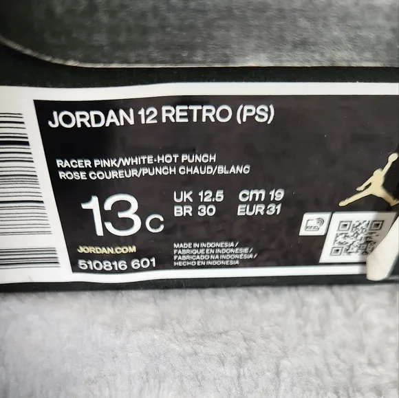 Jordan Retro 12 PS Racer Pink/ White- Hot Punch-size 13
