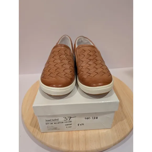 Josef Seibel Caren 26 Skate Inspired Slip On Leather Brown Sneakers Womens 6-6.5