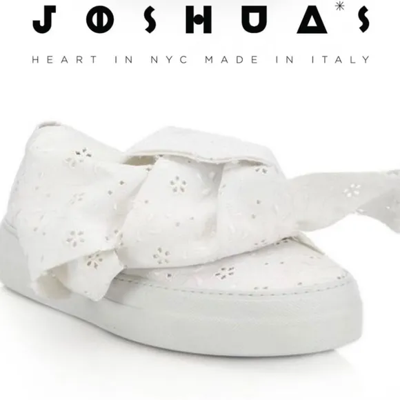 Joshua Sanders Bow Slip-On White Sneakers EUC