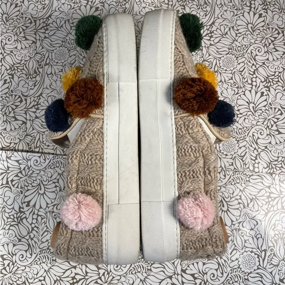 Joshua Sanders tan Wool Blend Pom Pom Slip On Sneakers