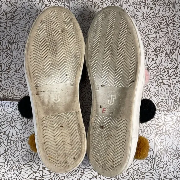 Joshua Sanders tan Wool Blend Pom Pom Slip On Sneakers