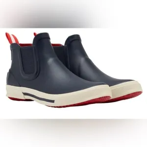 Joules Rainwell Low Wellington rain boots, US Size 10, slip on booties, black