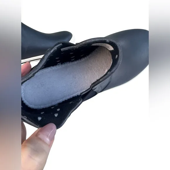 Joules Rainwell Low Wellington rain boots, US Size 10, slip on booties, black