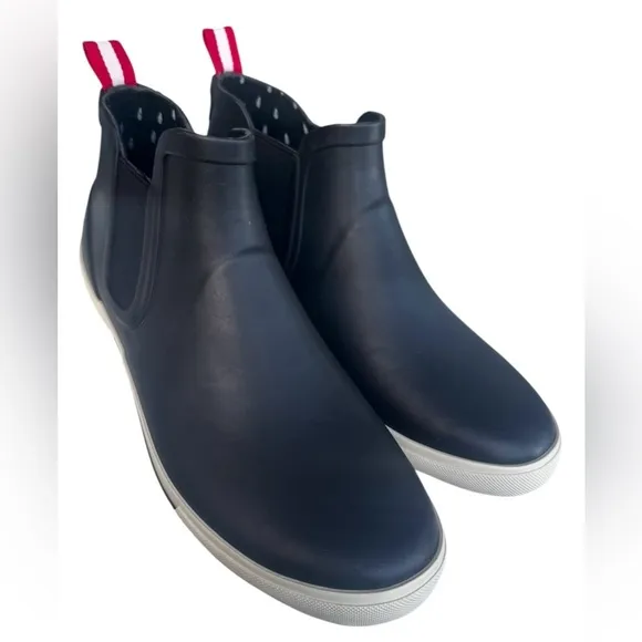 Joules Rainwell Low Wellington rain boots, US Size 10, slip on booties, black