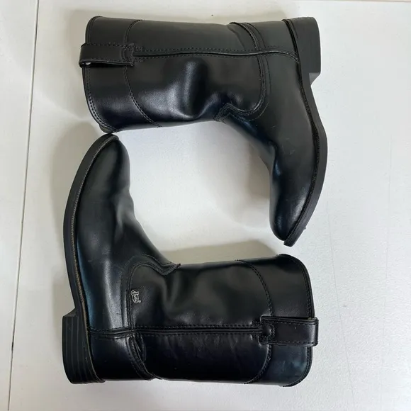 Justin Basic Roper Black Leather Western Boots Medium Toe JB3000 Men 10.5 EE